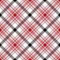 Tartan seamless pattern, red , black , white Royalty Free Stock Photo