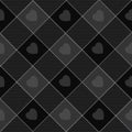 Heart gingham seamless pattern, black , grey Royalty Free Stock Photo