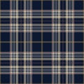 Tartan seamless pattern, navy blue , yellow Royalty Free Stock Photo
