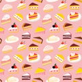 Hand drawn vintage dessert food seamless pattern Royalty Free Stock Photo