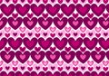 Cute lovely seamless pattern with pink hearts of various shapes on a white background. Royalty Free Stock Photo
