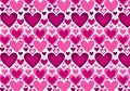 Cute lovely seamless pattern with pink hearts of various shapes on a white background. Royalty Free Stock Photo