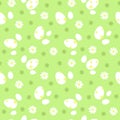 Easter eggs, flowers, dynamic seamless spring pattern for Easter, vector, flat design Royalty Free Stock Photo