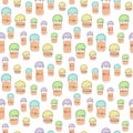 Easter cakes on a white background, festive seamless pattern, color illustration, vector Royalty Free Stock Photo