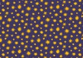 Cute vintage seamless pattern with yellow stars in cartoon style. Royalty Free Stock Photo
