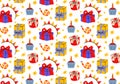 Cute seamless Birthday pattern. Royalty Free Stock Photo