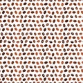 Coffee beans seamless pattern vector illustration, flat design. Organic coffee is hand-drawn Royalty Free Stock Photo
