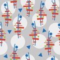 Pattern with abstract figures in the style of suprematism or constructivism