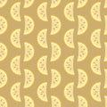 Pattern with abstract melon slices in geometric minimalistic style. Perfect print for card, label, textile, fabric, paper. Hand