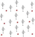 Pattern of abstract trees and flowers