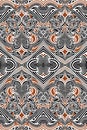 Pattern of abstract tribal shapes and black strokes in retro style. Generative AI Royalty Free Stock Photo