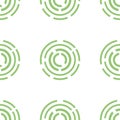 Pattern of abstractions from green bursting circles and lines.