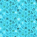 Pattern with alchemy symbols