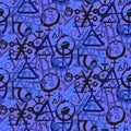 Pattern with alchemy symbols Royalty Free Stock Photo