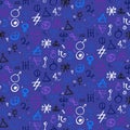 Pattern with alchemy symbols