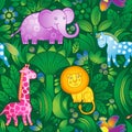 Pattern with animals. Royalty Free Stock Photo