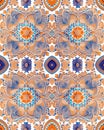 Rapport of intricate arabesque flowers shapes for tapestry pattern. Generative AI Royalty Free Stock Photo