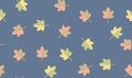 Pattern of autumn leaves falling down or lying on the ground. Royalty Free Stock Photo