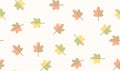 Pattern of autumn leaves falling down or lying on the ground. Royalty Free Stock Photo