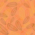 Pattern of autumn macro leaf. Vector seamless