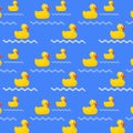 Pattern baby bath toy rubber duck Royalty Free Stock Photo