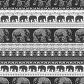 Pattern with baby elephant made in vector.