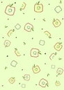 Pattern background with apple in flat memphis summer style. Vector