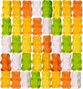 Pattern background close up candy bears colorful Royalty Free Stock Photo
