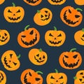 Pattern Background With Halloween Items, Pumpkin Seamless Pattern Halloween Background, Dark Pattern Background