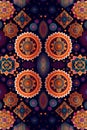 Pattern background of Illustration of abstract rosettes symmetrical mandala pattern. generative ai