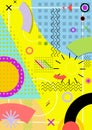 Pattern background in flat colorful memphis style.Vector illustration.