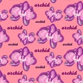 pattern background with orchids flowers