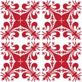 Pattern background with red florentine lily