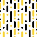 Pattern background vertical black and yellow stripe and circle Royalty Free Stock Photo