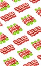 a pattern of bacon wrapped vegetables Asparagus. Food ingredient Royalty Free Stock Photo