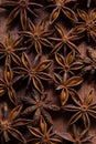 The pattern of badyan seeds on the wood