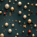 Pattern with balls, stars, snowflakes Royalty Free Stock Photo