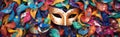 Carnival Face Masks Confetti Pattern Header