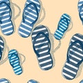 Pattern of the beach slippers Royalty Free Stock Photo