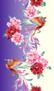 Pattern of the beautiful Japanese style flower and phoenix,