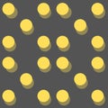 Pattern with black background and bright double yellow circles