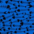 Pattern black fish skeletons