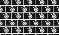 Pattern of black and white, hipster, beautiful, vintage retro cameras. Masonry from the cameras. Seamless texture.