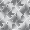 Pattern with black white striped lines. Geometric tile in op art style. Vector illusive background, texture. Futuristic element,