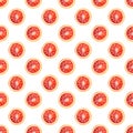 Pattern from bloody oranges sliced or cut in half isolated on white background. Red sicilian orange fruit as package Royalty Free Stock Photo