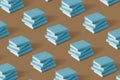 Pattern of blue books on a brown background with soft shadow, copy space. Book Lovers Day concept Royalty Free Stock Photo