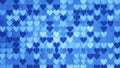 Pattern of blue 3D hearts romantic concept