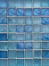 Pattern of Blue Decorative Glass Blocks