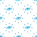Pattern with blue eyes in circle of dots Royalty Free Stock Photo