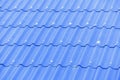 Pattern of Blue Metal Tile Roofing Sheets Royalty Free Stock Photo